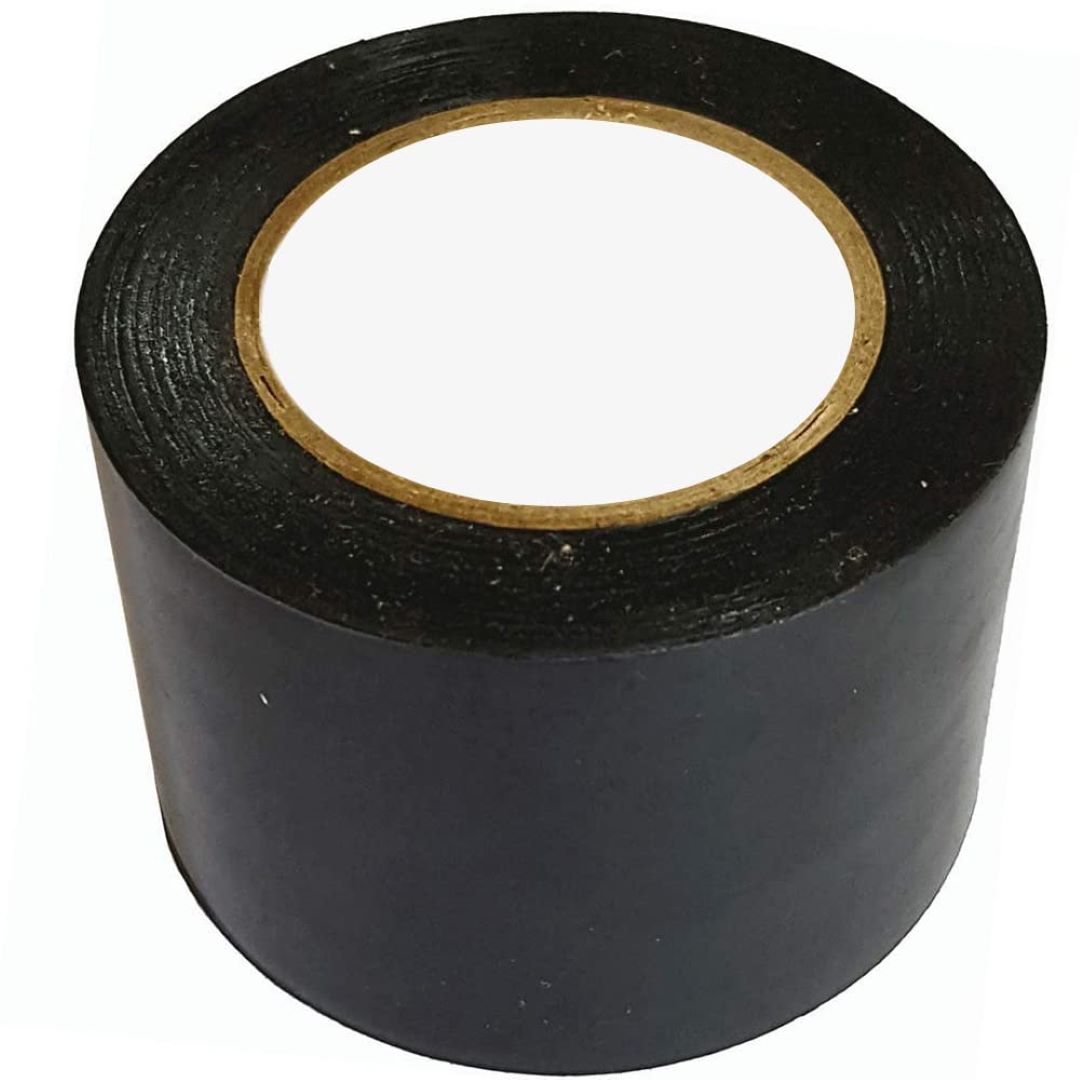 Bandă adezivă neagră din PVC 75mm x 25m (Pret pentru 1 rulou)