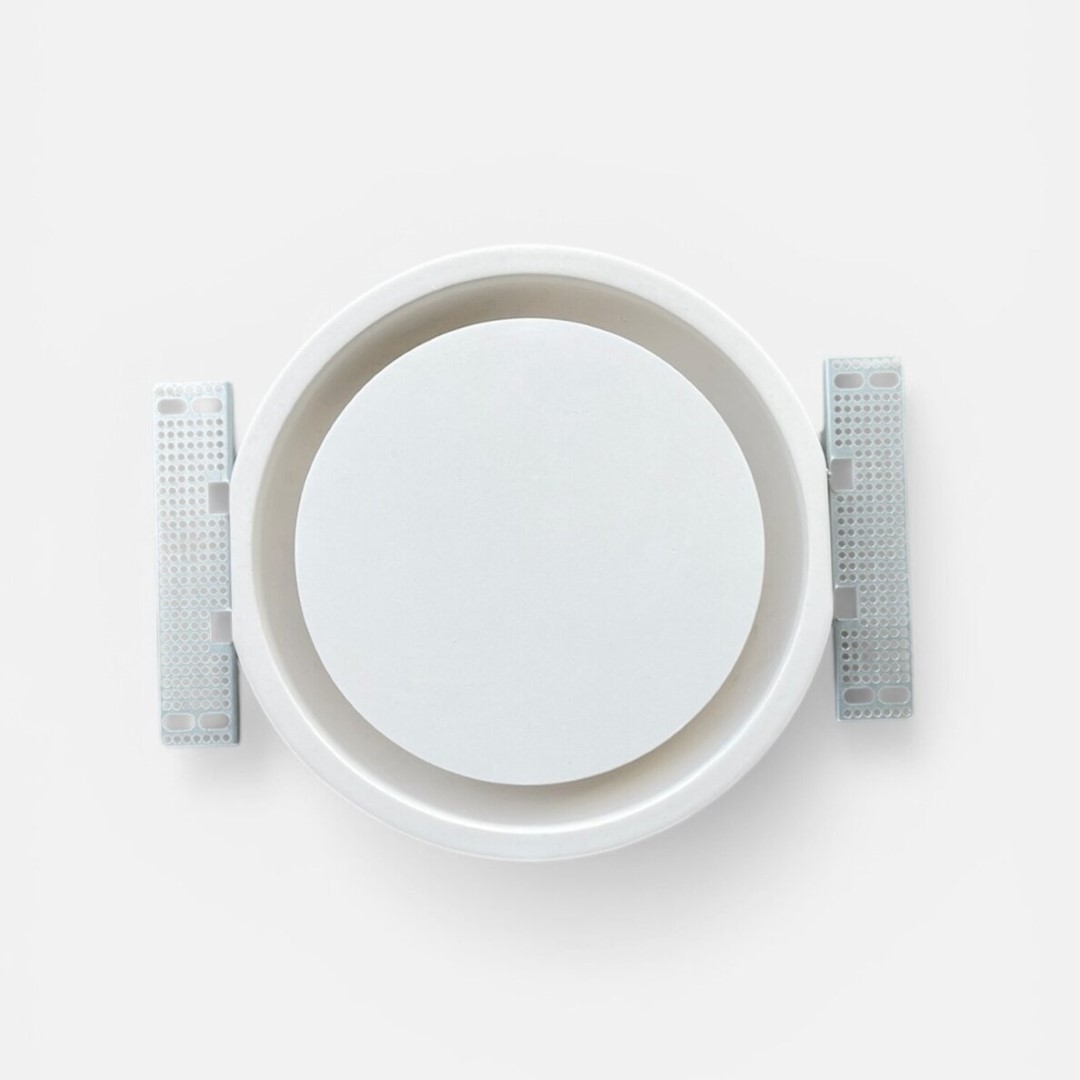 Difuzor circular din gips încastrat (fără ramă) Ventmann Ø100 (cu placă de fixare)